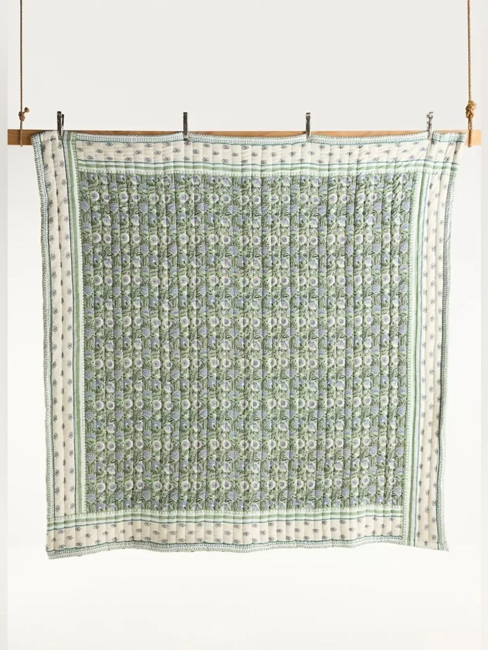 New Anthropologie 100% Cotton Voile Printed Quilt Collection Size Queen